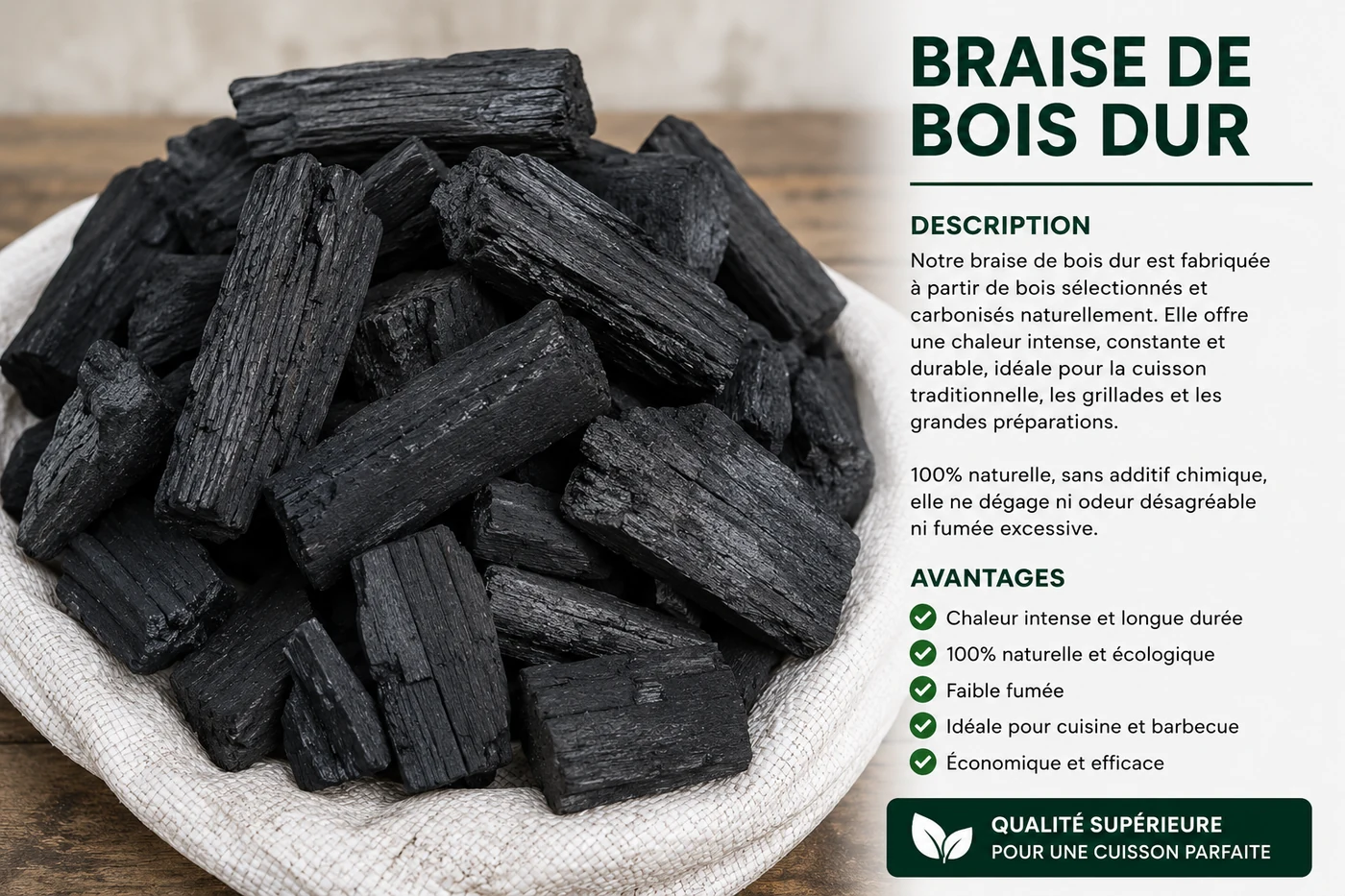 Braise de bois dur
